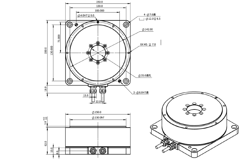 EDDR150-H65-MI 外轉子力矩電機